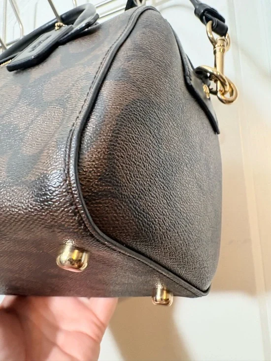 Coach Rowan Satchel Crossbody Signature Canvas Brown/Black F83607 - Picture 5 of 11